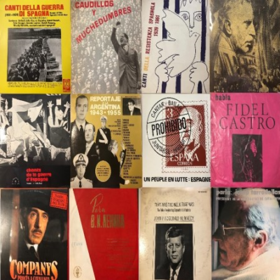 Discs de vinil. Cançons i discursos polítics