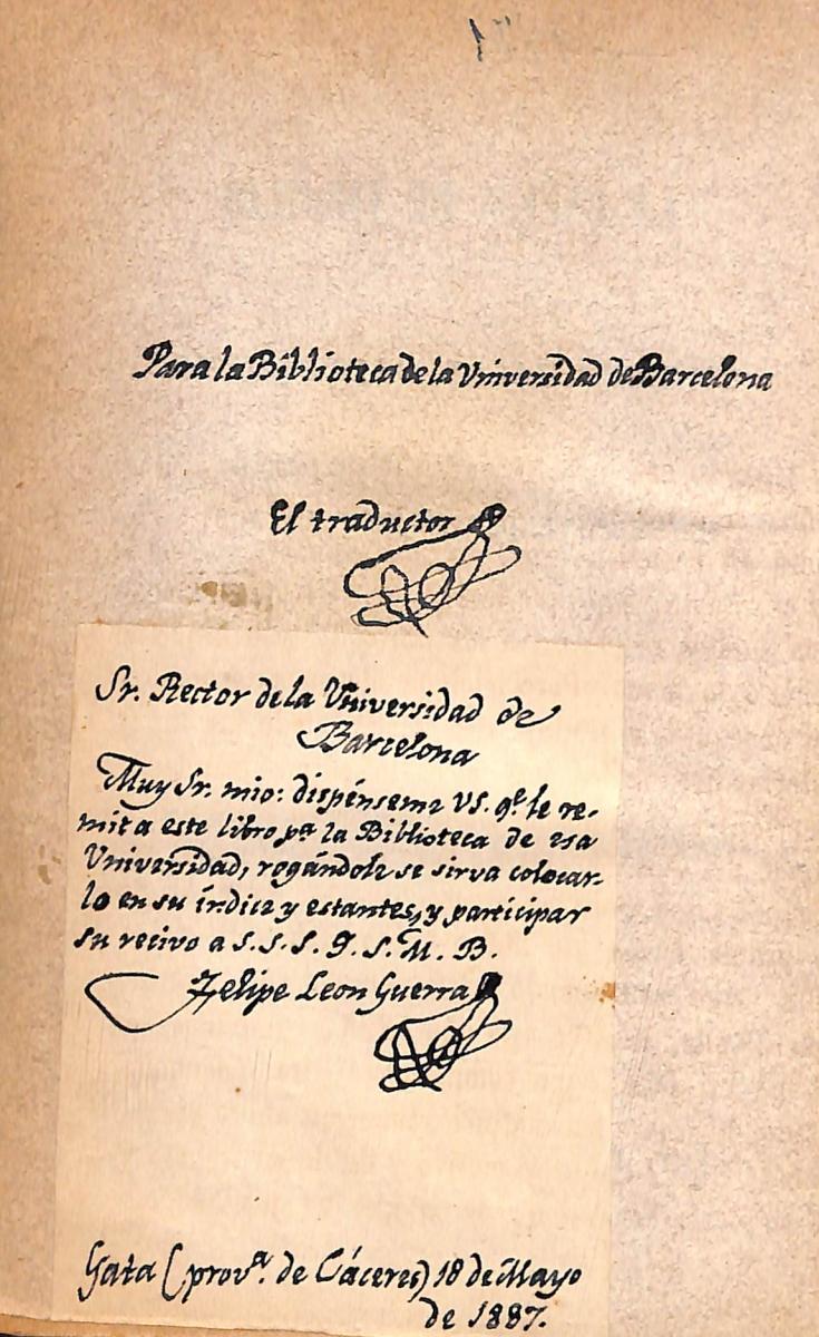 (1882) La Eneida de Virjilio / trad.por Felipe L. Guerra (Nota al rector) (1882) La Eneida de Virjilio / trad.por Felipe L. Guerra (Nota al rector)