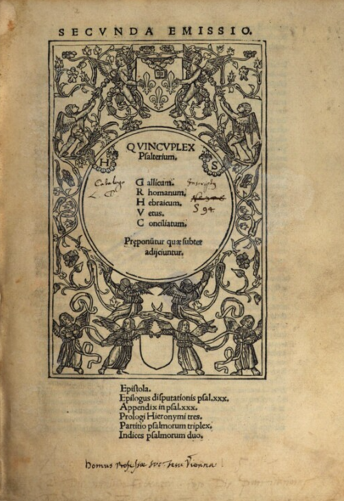 05. J. Lefèvre d’Etaples. Quincuplex psalterium, 1513 05. J. Lefèvre d’Etaples. Quincuplex psalterium, 1513
