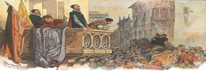 Parte2. Capítulo LXII. Quijote y Sancho en el balcón de la casa de Don Antonio Moreno en Barcelona