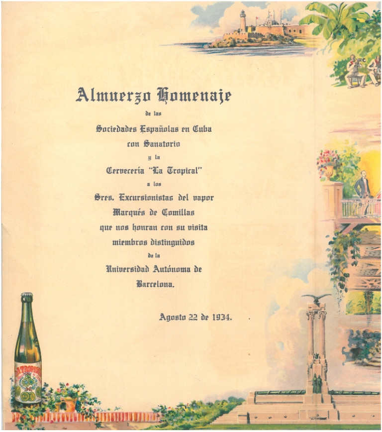 80. Otra institución obsequia a los estudiantes de la Universidad Autónoma  de Barcelona con un almuerzo en el Tropical Gardens de la Habana.