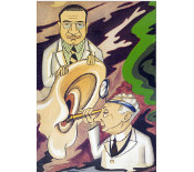 Imatge de dos metges, un subjectant una orella i l'altre observant-lo