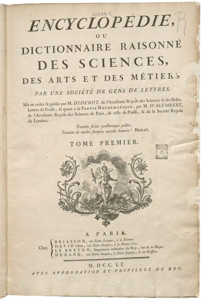 Encyclopédie ou Dictionnaire raisonné... Volum 1/A