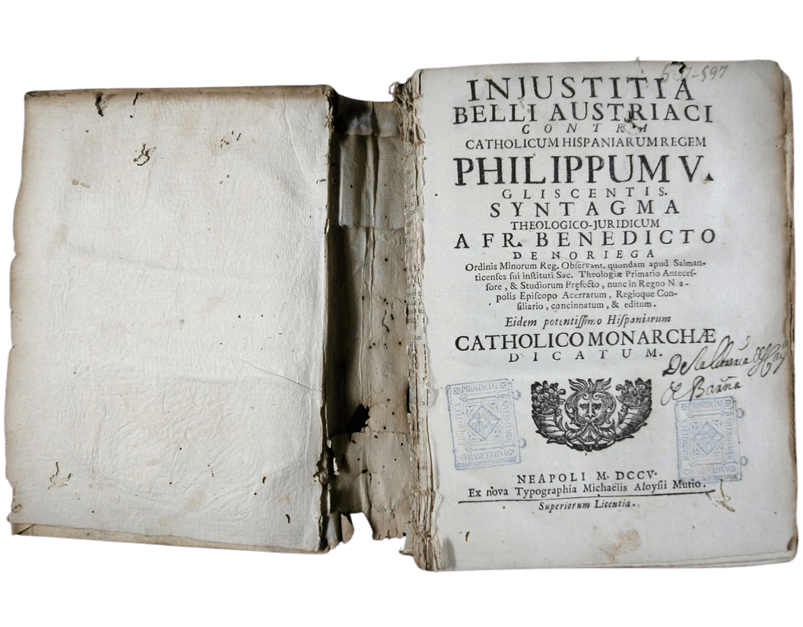 Noriega, Benito de. Injustitia belli Austriaci contra Catholicum Hispaniarum Regem Philippum V. gliscentis