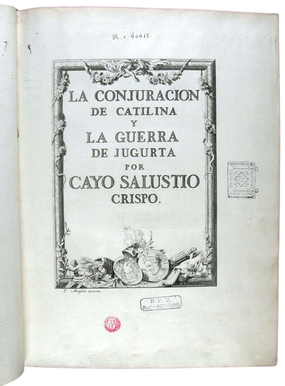 Sal·lusti Crisp, Gai, 86-35 aC. La Conjuracion de Catilina y La guerra de Jugurta
