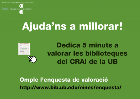 Imatge per promocionar l'enquesta : Ajuda'ns a millorar (2007)