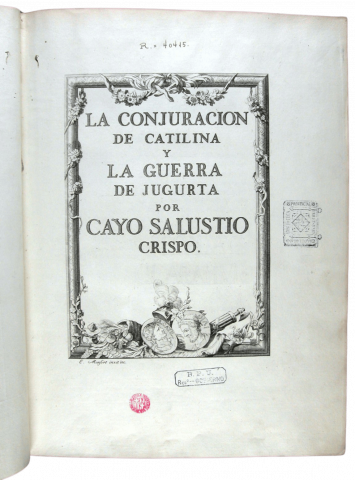 Sal·lusti Crisp, Gai, 86-35 aC. La Conjuracion de Catilina y La guerra de Jugurta