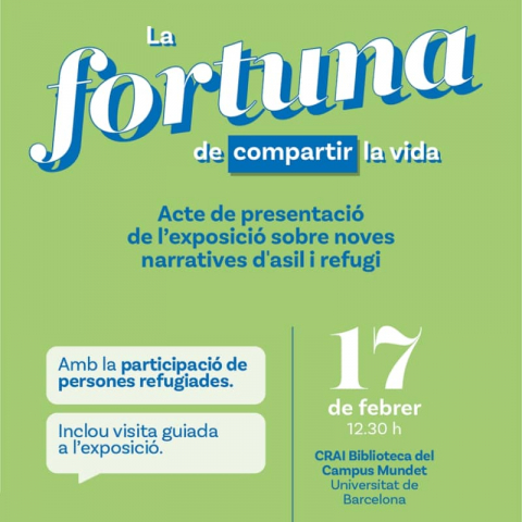 El CRAI Biblioteca del Campus Mundet acull l'exposició "La fortuna de compartir la vida"