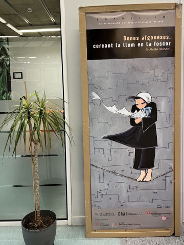 “Dones afganeses: cercant la llum en la foscor”, de Shamsia Hassani, al CRAI Biblioteca del Campus Bellvitge