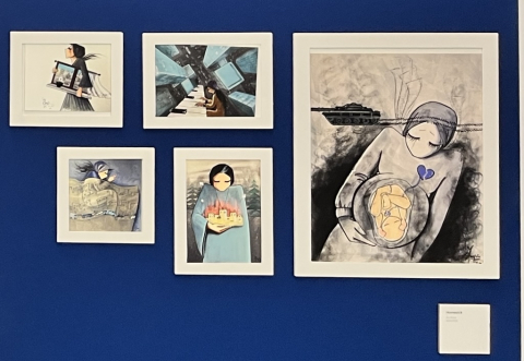 “Dones afganeses: cercant la llum en la foscor”, de Shamsia Hassani, al CRAI Biblioteca del Campus Bellvitge