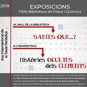 Històries ocultes dels elements. Exposició al CRAI Biblioteca de Física i Química
