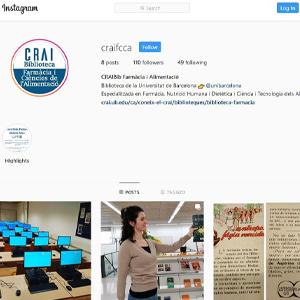 Nou compte d'Instagram al CRAI de la UB: @craifcca