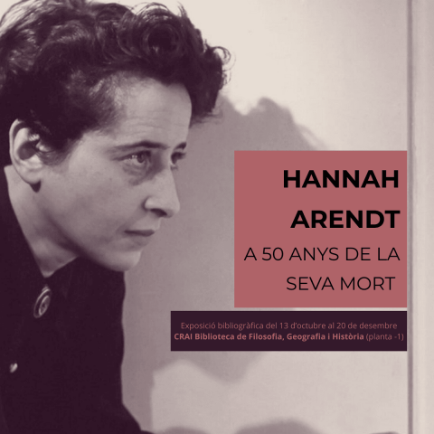 Hannah Arendt. A 50 anys de la seva mort, exposició bibliogràfica al CRAI Filosofia, Geografia i Història