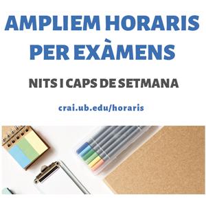 Els CRAI Biblioteques de la UB amplien horaris en període d'exàmens
