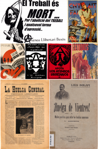 Exposició Ni Déu, Ni Estat, Ni Patró. L’anarquisme a la Catalunya contemporània amb material del CRAI Biblioteca del Pavelló de la República