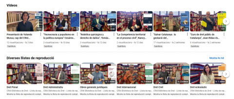 Vídeos del professorat de la Facultat de Dret accessibles al Dipòsit Digital de la UB i al canal YouTube del CRAI Biblioteca de Dret