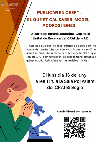 Sessió sobre la publicació en accés obert al CRAI Biblioteca de Biologia