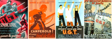 Exposició commemorativa dels 135 anys de la UGT amb material del CRAI Biblioteca del Pavelló de la República