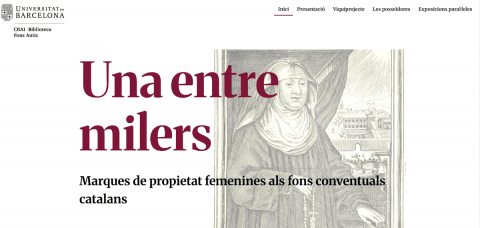 “Una entre milers: marques de propietat femenines als fons conventuals catalans”, una iniciativa plural del CRAI Biblioteca de Fons Antic