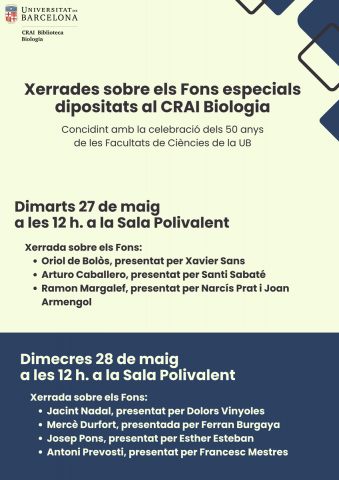Xerrades sobre els fons especials dipositats al CRAI Biblioteca de Biologia