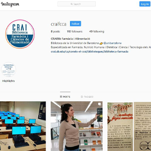 Nou compte d'Instagram al CRAI de la UB: @craifcca