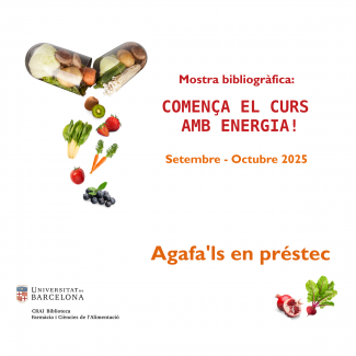 Mostra bibliogràfica "Comença el curs amb energia!" al CRAI Biblioteca de Farmàcia i Ciències de l’Alimentació