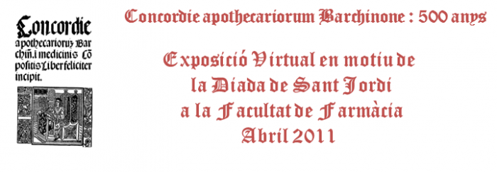 Concordie apothecariorum Barchinone: 500 anys