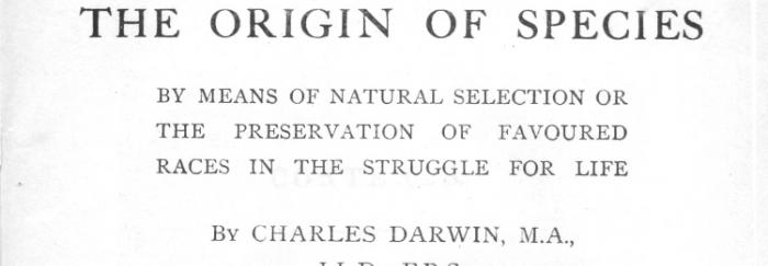 Portada de The origin of species