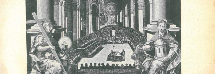 07. Sesión del Concilio de Trento. En: Pietro SFORZA PALLAVICINO (1968). "Storia del Concilio di Trento ed altri scritti". Milano : UTET.