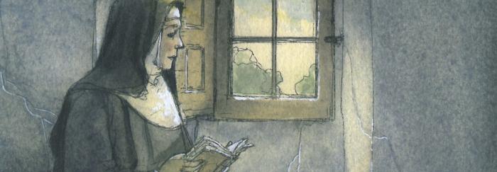 06. Ilustración de Jordi Vila Delclòs. En: Rosa NAVARRO DURÁN (2013). "La Vida y obra de Teresa de Jesús contada a los niños". Barcelona : Edebé.