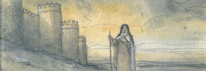 04. Ilustración de Jordi Vila Delclòs. En: Rosa NAVARRO DURÁN (2013). "La Vida y obra de Teresa de Jesús contada a los niños". Barcelona : Edebé.