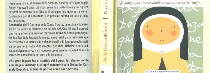 03. diseño cubierta carmen B. Gabo y Cristina Serrano. Percy HOPEWELL (2015). "Santa Teresa is different : andanzas por tierras abulenses de un excéntrico inglés". Madrid : Funambulista.
